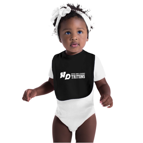 Black Baby Bib-Notre Dame de La Baie Academy Notre Dame AcademyTritons ND Flat