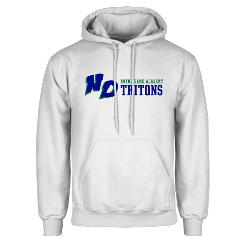 White Fleece Hoodie-Notre Dame de La Baie Academy Notre Dame AcademyTritons ND Flat