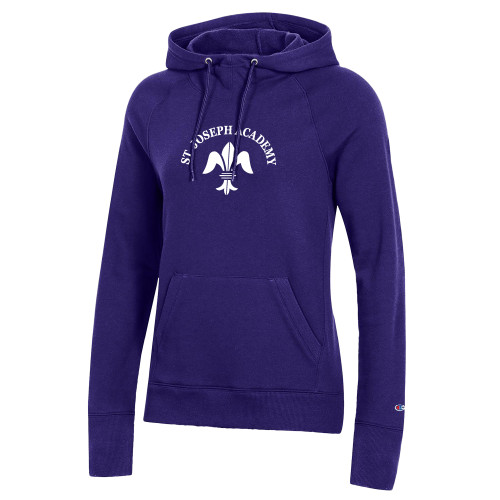Champion Womens Purple Pull Over Hood-Notre Dame de La Baie Academy St. Joseph Academy