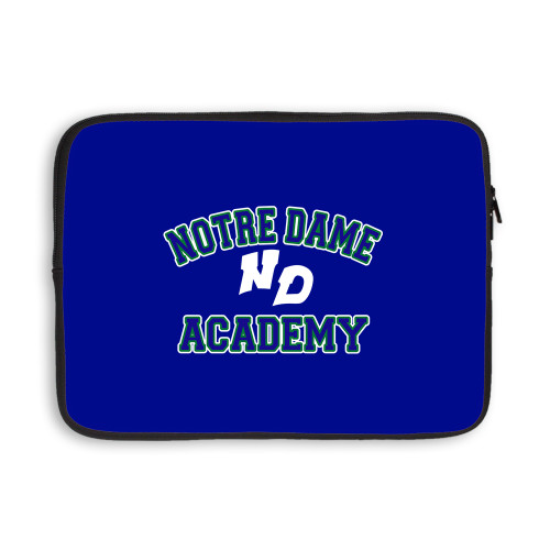 13 inch Neoprene Laptop Sleeve-Notre Dame de La Baie Academy Notre Dame Academy ND Stacked 2 Color, Add Background PMS 2738