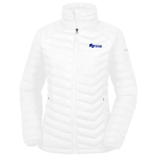 Columbia Womens White Powder Lite Jacket-Notre Dame de La Baie Academy Notre Dame AcademyTritons ND Flat