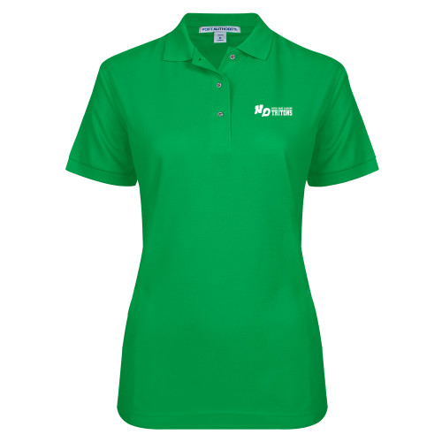 Womens Silk Touch Kelly Green Pique Polo-Notre Dame de La Baie Academy Notre Dame AcademyTritons ND Flat