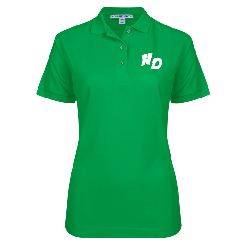 Womens Silk Touch Kelly Green Pique Polo-Notre Dame de La Baie Academy Notre Dame ND Stand Alone