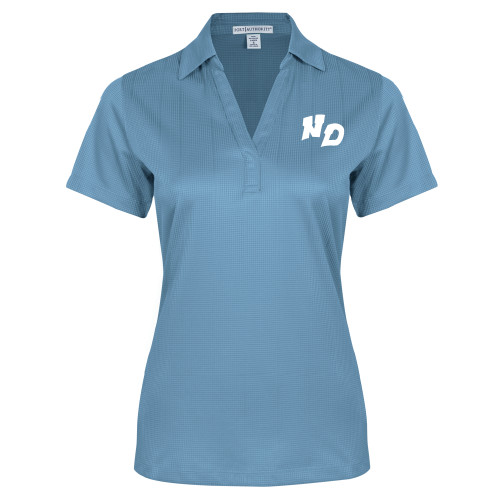 Womens Light Blue Performance Fine Jacquard Polo-Notre Dame de La Baie Academy Notre Dame ND Stand Alone