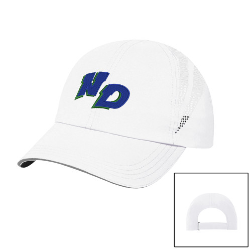 Womens White Performance Cap-Notre Dame de La Baie Academy Notre Dame ND Stand Alone