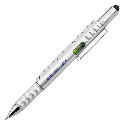 6 in 1 Silver Ballpoint Pen-Notre Dame de La Baie Academy Notre Dame Academy Flat Text