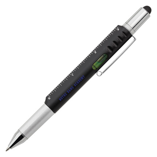 6 in 1 Black Ballpoint Pen-Notre Dame de La Baie Academy Notre Dame Academy Flat Text