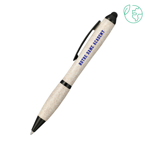 Nash Wheat Straw Ballpoint Beige Stylus Pen-Notre Dame de La Baie Academy Notre Dame Academy Flat Text
