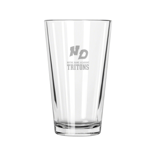 Libbey Glass 16oz-Notre Dame de La Baie Academy Notre Dame AcademyTritons ND Stacked Engraved