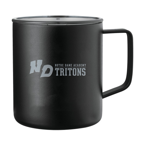 Rover Camp Vacuum Insulated Black Mug 14oz-Notre Dame de La Baie Academy Notre Dame AcademyTritons ND Flat Engraved