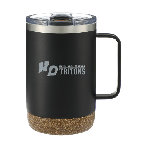 Valhalla Vacuum Insulated Camp Black Mug 14oz-Notre Dame de La Baie Academy Notre Dame AcademyTritons ND Flat Engraved