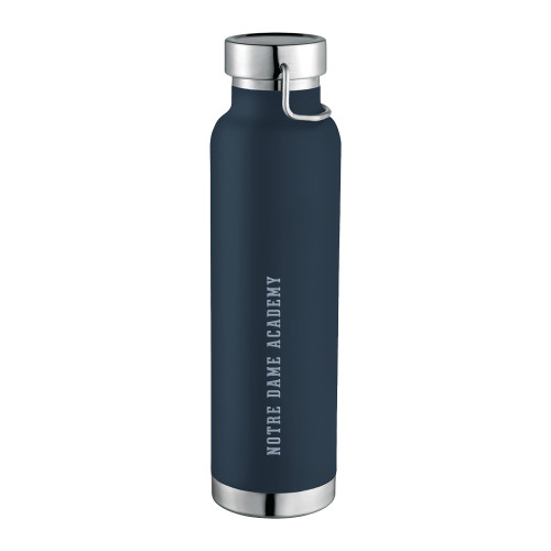 Thor Copper Vacuum Insulated Navy Bottle 22oz-Notre Dame de La Baie Academy Notre Dame Academy Flat Text Engraved