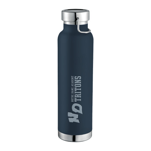 Thor Copper Vacuum Insulated Navy Bottle 22oz-Notre Dame de La Baie Academy Notre Dame AcademyTritons ND Flat Engraved, Place Logo Vertically