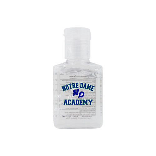 0.5 oz. Travel Hand Sanitizer-Notre Dame de La Baie Academy Notre Dame Academy ND Stacked 2 Color