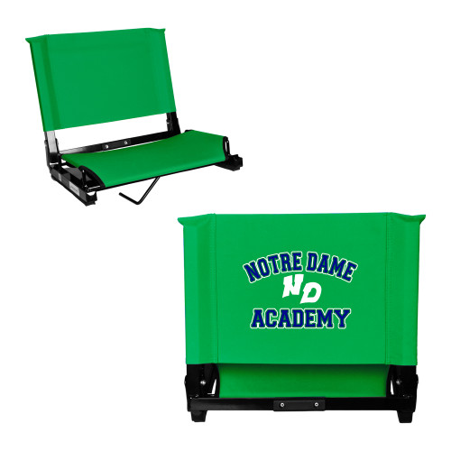 Stadium Chair Kelly Green-Notre Dame de La Baie Academy Notre Dame Academy ND Stacked 2 Color
