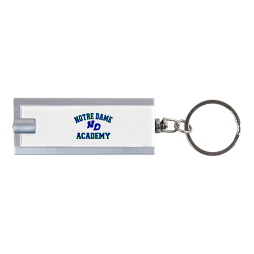 Turbo White Flashlight Key Holder-Notre Dame de La Baie Academy Notre Dame Academy ND Stacked 2 Color