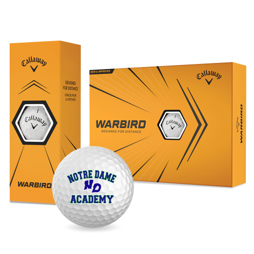 Callaway Warbird Golf Balls 12/pkg-Notre Dame de La Baie Academy Notre Dame Academy ND Stacked 2 Color