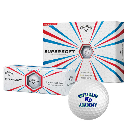 Callaway Supersoft Golf Balls 12/pkg-Notre Dame de La Baie Academy Notre Dame Academy ND Stacked 2 Color