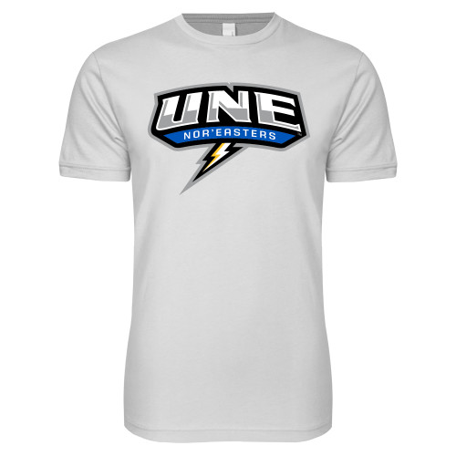  Next Level White SoftStyle T Shirt - UNE w Bolt