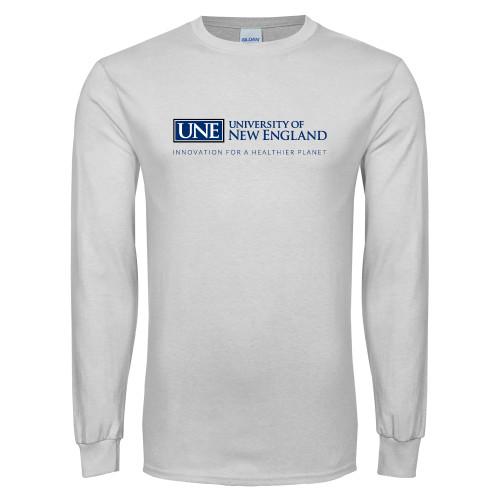  White Long Sleeve T Shirt - Institutional Mark