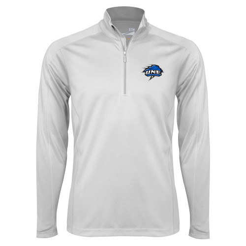  Syntrel White Interlock 1/4 Zip - Primary Athletics Mark