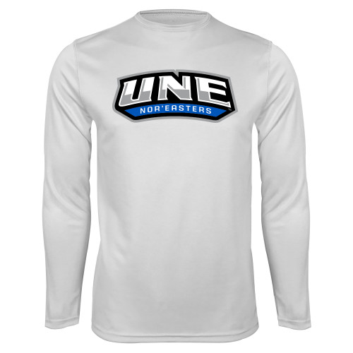  White Performance Long Sleeve Shirt - UNE