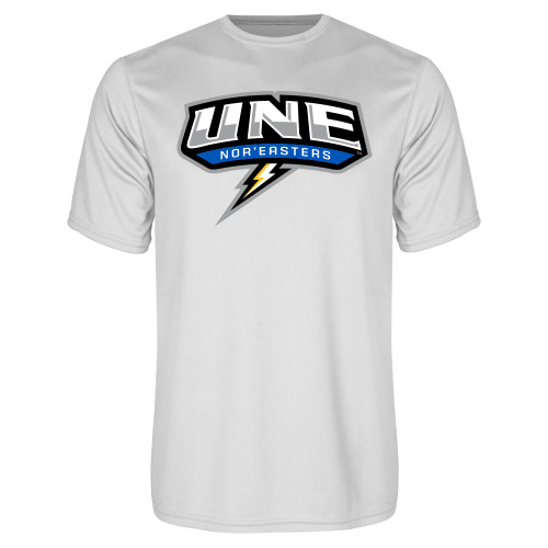  White Performance Tee - UNE w Bolt