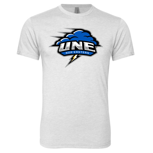  Next Level Heather White Triblend Tee - Primary Athletics Mark