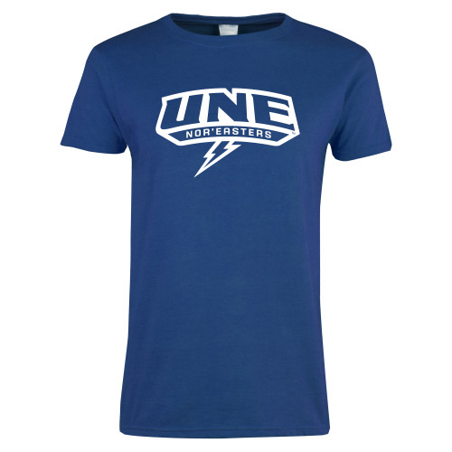  Womens Royal Short Sleeve Tee - UNE w Bolt