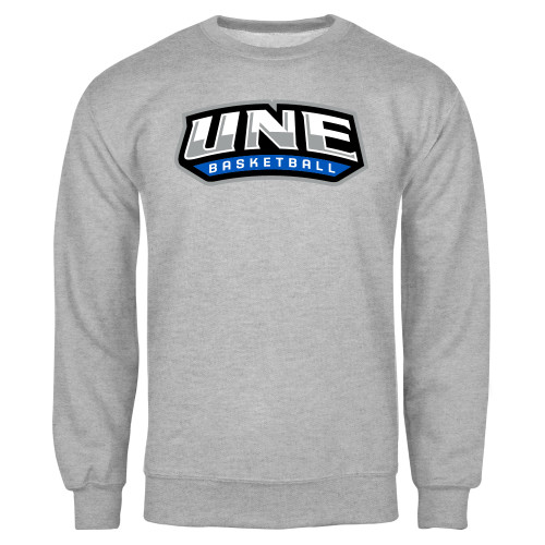  Grey Fleece Crew - UNE Basketball