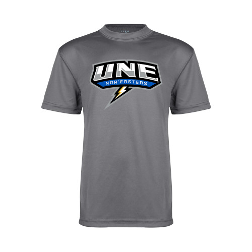  Youth Performance Grey Concrete Tee - UNE w Bolt