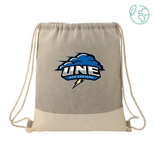  Split Recycled Cotton Grey/Natural Drawstring Bag - Primary Athletics Mark
