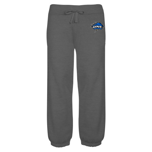  ENZA Womens Dark Heather Banded Fleece Capri - Primary Athletics Mark