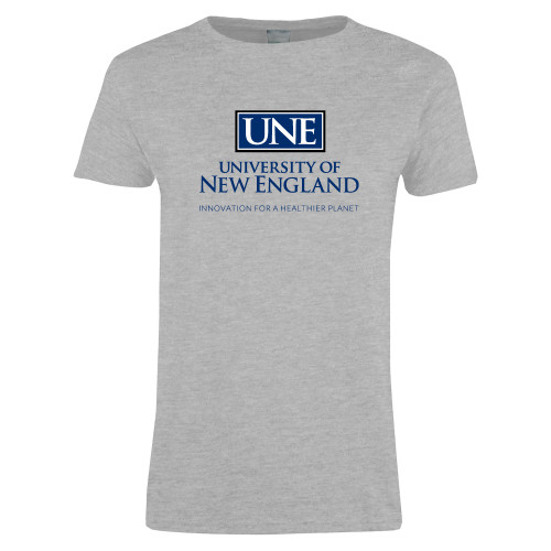  Womens Grey Short Sleeve Tee - Institutional Mark  Stacked