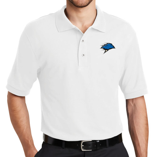 White Silk Touch Polo - Storm Cloud