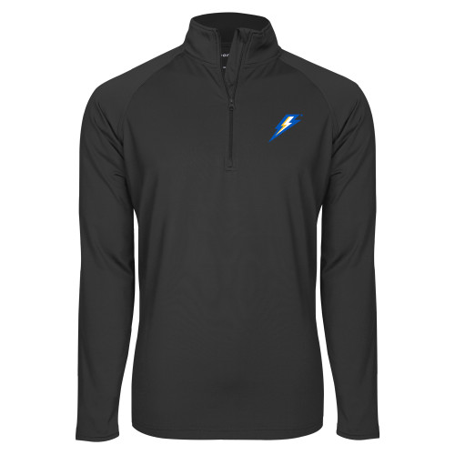  Sport Tek Charcoal Sport Wick Stretch 1/2 Zip Pullover - Lighting Bolt