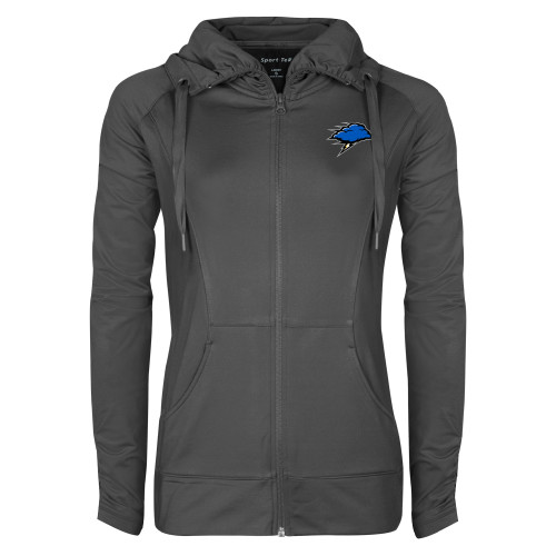  Womens Charcoal Sport Wick Stretch Full Zip Jacket - Storm Cloud