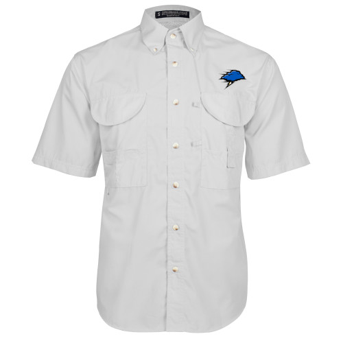  White Fishing Shirt Performance Short Sleeve - Storm Cloud