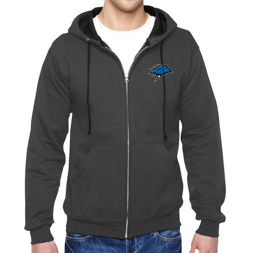  Charcoal Fleece Full Zip Hoodie - Storm Cloud