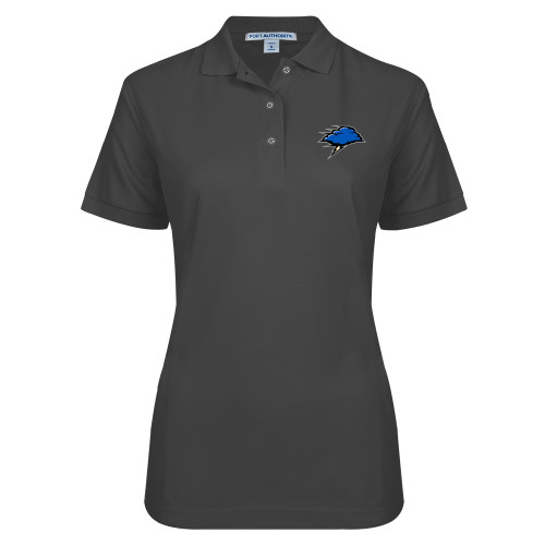  Womens Silk Touch Charcoal Pique Polo - Storm Cloud