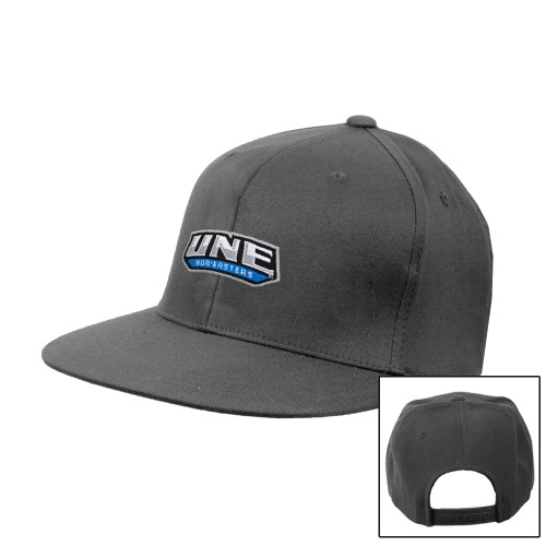  Charcoal Flat Bill Snapback Hat - UNE