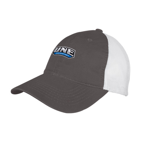  Charcoal/White Mesh Back Unstructured Low Profile Hat - UNE