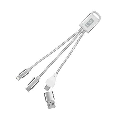  3 in 1 Silver Cable - Institutional Mark  Stacked Engraved