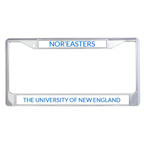  Metal License Plate Frame in Chrome - Rugby Crest