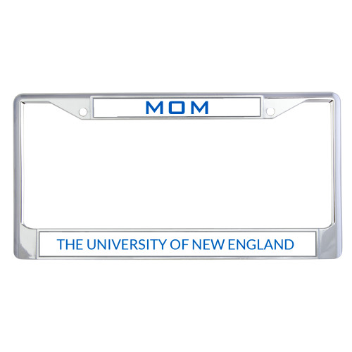  Mom Metal License Plate Frame in Chrome - Rugby Crest