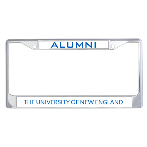  Alumni Metal License Plate Frame in Chrome - Rugby Crest