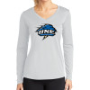 Thumbnail image for  Womens White Performance Long Sleeve V Neck Shirt