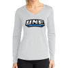Thumbnail image for  Womens White Performance Long Sleeve V Neck Shirt