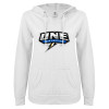 Thumbnail image for  ENZA Womens White V Notch Raw Edge Fleece Hoodie