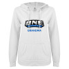 Thumbnail image for  ENZA Womens White V Notch Raw Edge Fleece Hoodie